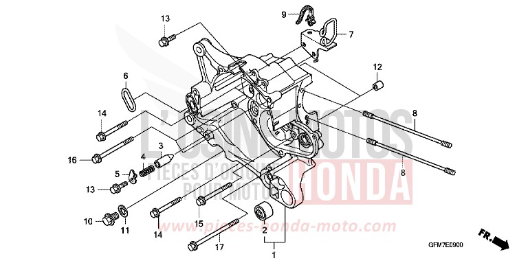 RIGHT CRANKCASE for NHX 110 CANDY LUCID RED (R264) from 2008